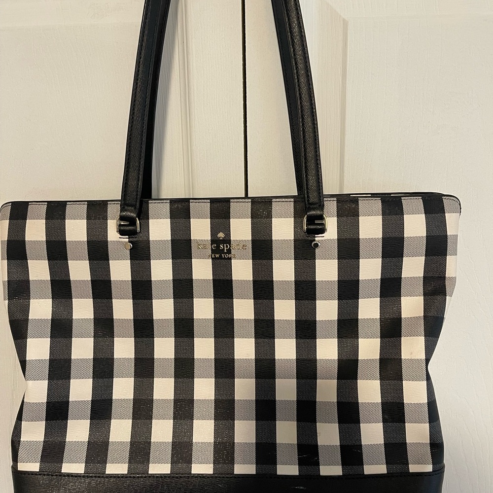 Kate Spade Gingham Black and White Tote